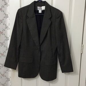 NWT Courtenay Sz 10 Brown Lined Blazer One Button Closure Light Weight.
